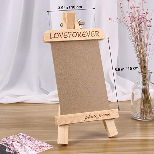 HEALLILY DIY Moldura De Madeira Photo Frame Forma de Mesa de Cavalete Picture Frame Com Suporte para