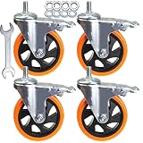 Stem Casters Heavy Duty Swivel Threaded Stem Caster Wheels with American Size 1/2''-13x1'' Thread Du
