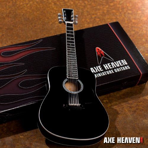 Classic Black Miniature Acoustic Guitar Replica Collectible