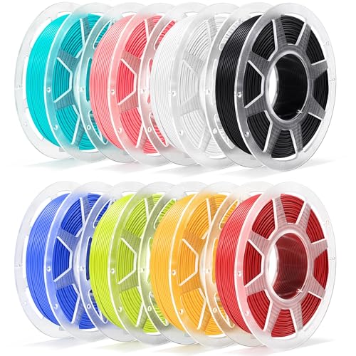 MarsWork PLA Filament Set 1.75 mm, 8 x 250 g PLA Basic Filament, 8 Colours