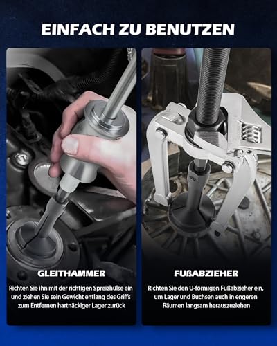 Orion Motor Tech 16 TLG Innenlager Abzieher Grundloch Lagerabzieher Werkzeug mit Gleithammer Satz