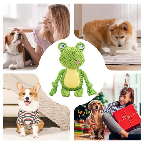 Quietschspielzeug für Hunde- Seilpuppe Beißring für- Kreative Quietschende Kauseil Puppe für Training, Übung, Stressabbau, Aggressive Kauer, Zahnen, Indoor, Outdoor-4