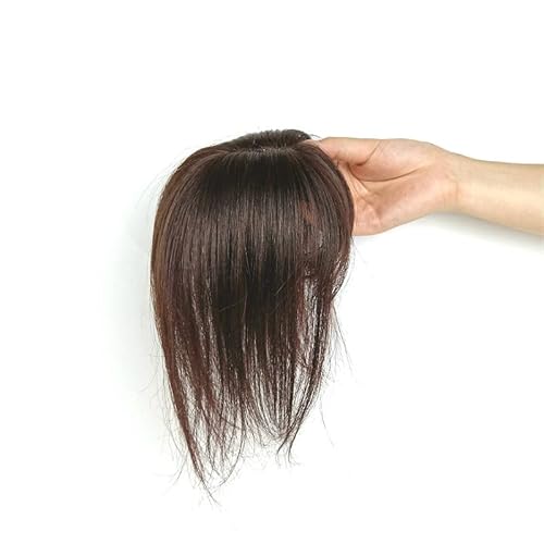 Eugenia Human Hair Toppers For Women Real Remy Hair 150% Density 8X12Cm Silk Base With Bangs Clip In Hair Pieces Straight Hairpiece For Thinning Hair 8 Inch #TOP9