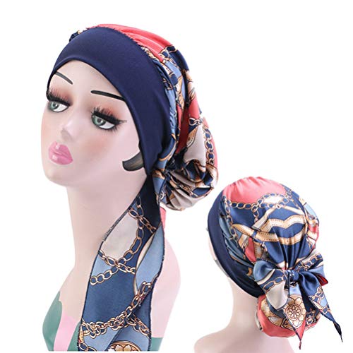 KESYOO Turbante EnvoltÃ³rio da CabeÃ§a Cachecol Chiffon ElÃ¡stico de Cauda Longa Headwraps Cabelo Lo