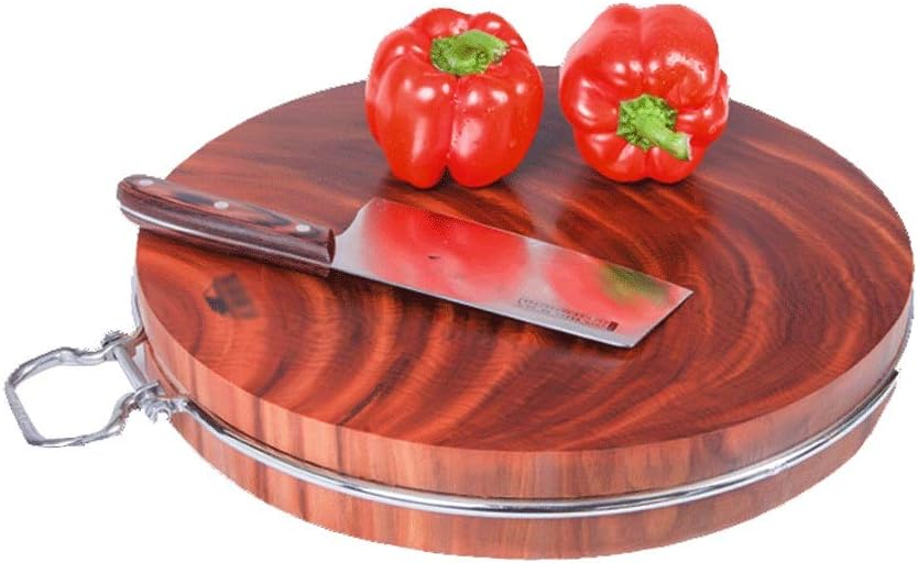 Treasure-Grade Authentic Chopping Board 5Cm Thick Cutting Board Solid Wood Kitchen Household Circular Chopping Board Wooden Carving Board for Meat and Chopping V(33 * 5Cm)