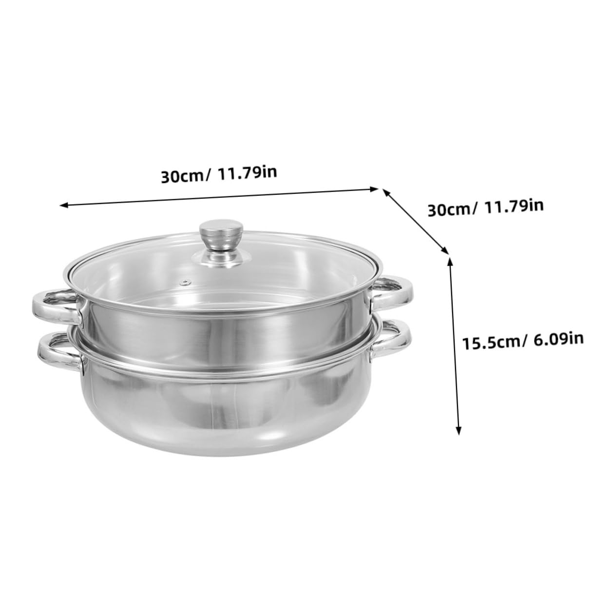 Vaporera de Alimentos de Acero Inoxidable 30cm Doble Capa