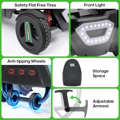 Image of Remote-Control Electric One-Touch Auto-Folding Mobility Scooter for Adults & Seniors, 44 lbs Lightweight Travel Scooter, NFC Smart Unlock, All-Terrain 4 Wheel, 275 lbs Capacity, Airline Approved