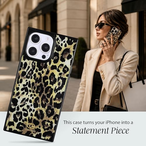 Image of COCOMII Rectangle for iPhone 15 Pro Case, Ivory Leopard