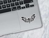 3PCS Floral Bat Gothic Sticker - Vintage Black White Botanical Sticker - Spooky Dark Aesthetic Art - Laptop Water Bottle Phone Alternative Gift