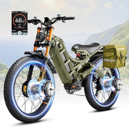 Romeo Pro 2 Electric Bike - [2025 Latest] 4000W 46MPH Dual Motor 52V 70AH 200Miles Long Range Ebike for Adults, 26" * 4.0 Fat Tire Fast Electric Mountain Bike Full Suspension Off-Road E-Bike, UL2849