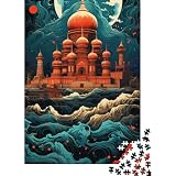 Rompecabezas de 1000 piezas Del Taj Mahal navegando Sobre Las olas Para adultos...