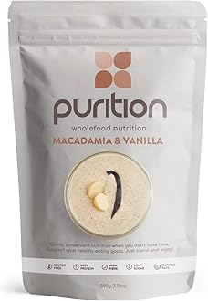 Macadamia & Vanilla - Natural, Gluten Free, High Protein, Low Sugar, Keto, Vegetarian, Meal Replacement Shake for Healthy Weight Management, 500g, 12 Servings
