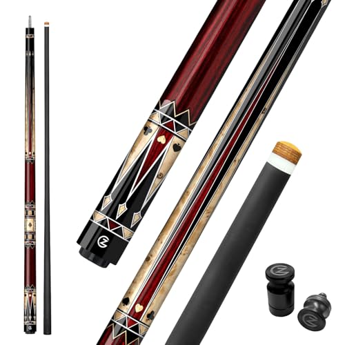 CUEBOTS Z LUK Carbon Fiber Pool Cue Stick, Low Deflection Billiard Cue Sticks 12.5mm Tip, High-Performance Carbon Cue for Everyone, 3/8-8 Stainless Steel Joint, Wrapless Design (Ruby Ace (Wrapless))