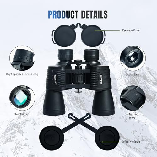 30x50 High Powered Binoculars for Adults, Waterproof Compact Binoculars with Low Light Vision for Bird Watching Hunting Football Games Travel Stargazing Cruise, Christmas Birthday Gifts for Men