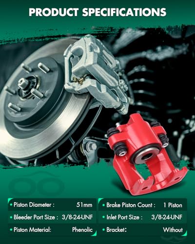 Image of SCITOO Rear Left Brake Caliper Without Bracket 18-4678 Red Compatible For Ford 1997-2004 For Lincoln 1998-2010