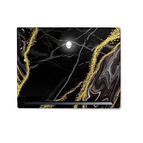 Image of MightySkins Skin Compatible With Alienware M18 R1 (2023) Full Wrap Kit - Black Marble Glitter | Protective, Durable, and Unique Vinyl Decal wrap cover | Easy To Apply & Change Styles | Made in the USA