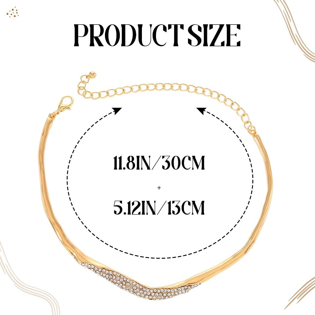 Sixexey Gold Collar Necklace Earrings Set Chunky Necklace Set African Festival Costume Neck Jewelry for Women - Image 4