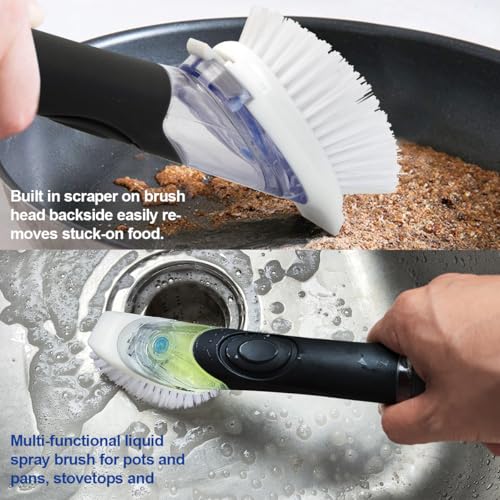 Image of CELOX Dish Brush with Soap Dispenser, Dish Soap Brush with Handle