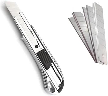 Orret Home Metal Utility Knife, Steel Falçata and 10 Falçata Spares, Package Knife and Spares, Falçata Set
