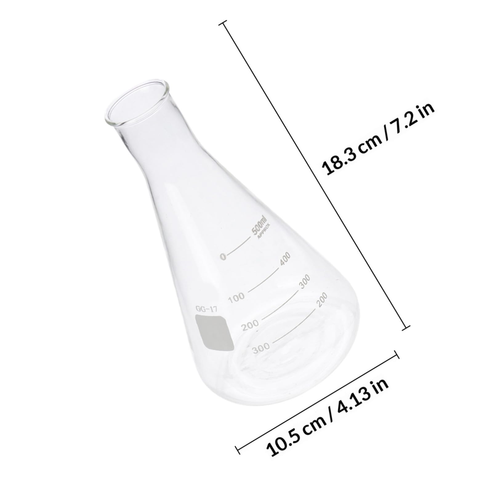 TOPBATHY Matraces Erlenmeyer Cónicos sin Olor Juego de 4 de Vidrio de Borosilicato Medición Precisa para Experimentos Escolares y Laboratorio