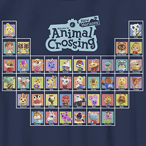 Boy's Nintendo Animal Crossing New Horizons Periodic Table of Characters T-Shirt2