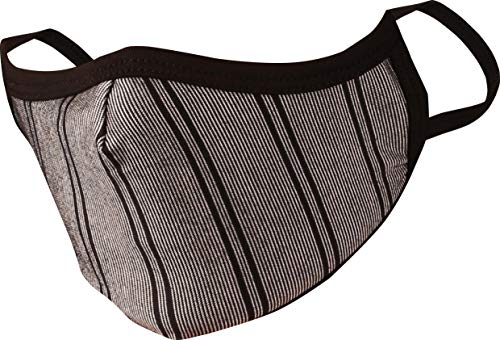 Touchstone Soft Cotton knitted Face Mask - medium size comfortable Washable double layer. (Pack of 3). Grey Black White3