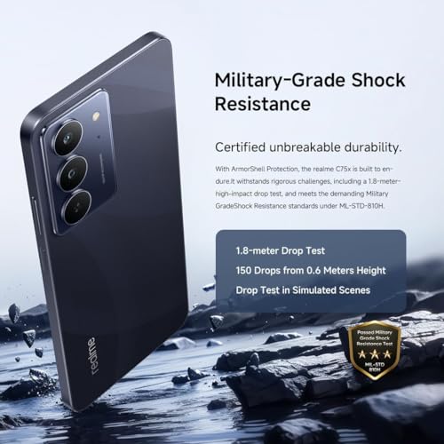 Celular Realme C75x 128gb 6gb Ram Nfc Ip69 Cor Azul, RMX5020 - Imagem 7