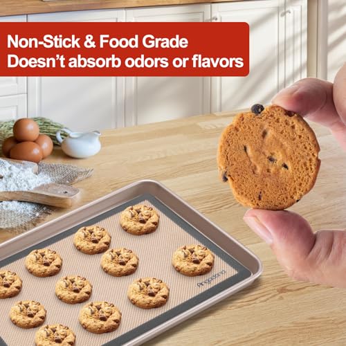 Angadona US Able Baking Mat, Silicon Baking Mats Oven Liner Sheet, Round & Square Cake Mat, Pastry Board Rolling Dough Mats For Macaron Cookie thumb #3