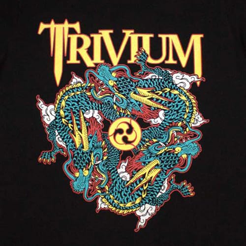 T-shirt Trivium Dragon Circle Pit Rock Off : coton anti-déformation