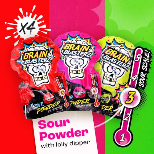 Brain Blasterz Süßigkeiten Großpackung – Saure Süßigkeiten Mix – 27 Stück mit Lutschern, Hartbonbons, Kaubonbons & mehr – Halal & Vegan – Perfekt für Halloween, Kinder-Geschenke & Schultüte Füllung