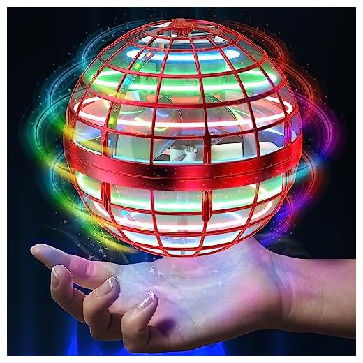 AMERFIST Flying Orb Ball Toys Cosmic Globe Boomerang Hover Ball Galactic Fidget Spinner Hand Drone Orbit Magic Cool Stuff Birthday for Boys Girls Teens 6-10+ Year Old Outdoor(Red)