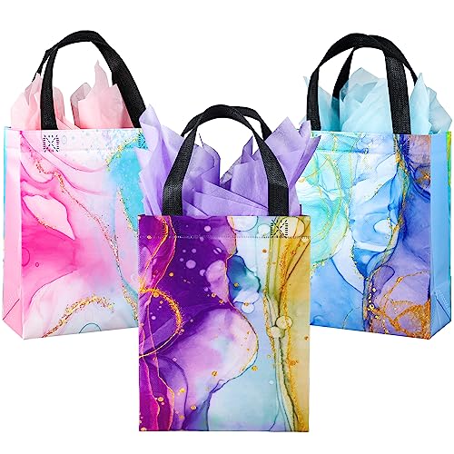 18Pcs Reusable Colorful Marble Gift Bags with Handles