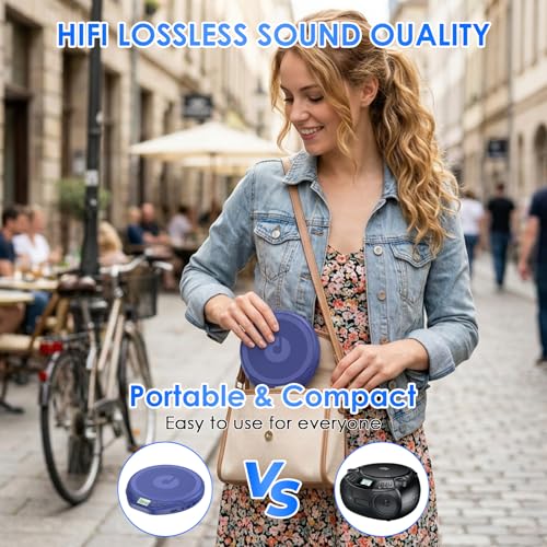 Image of Gueray Portable CD Player with Earphones CD Player for Ca