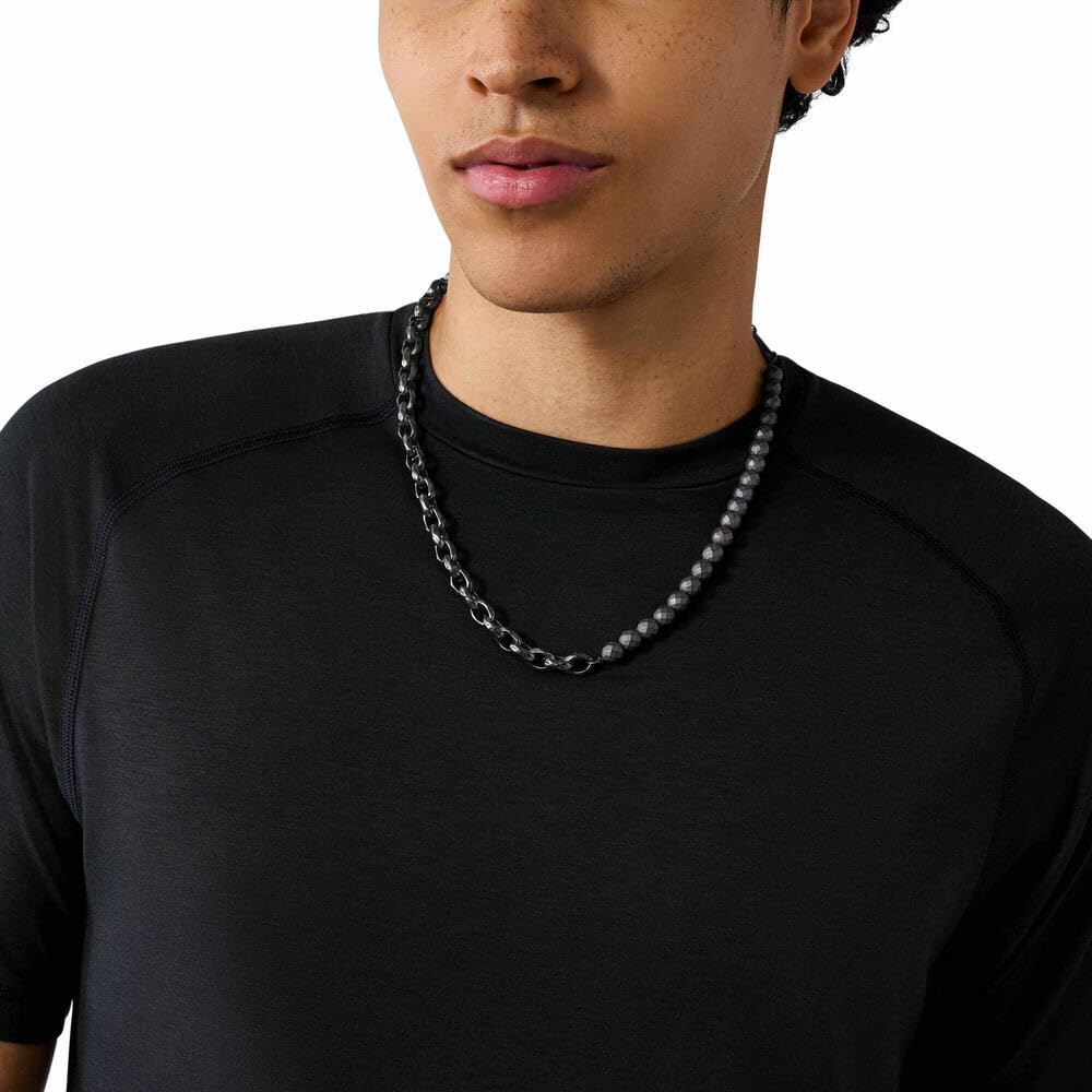 Armani Exchange Collana da uomo in acciaio inossidabile con chiusura a moschettone