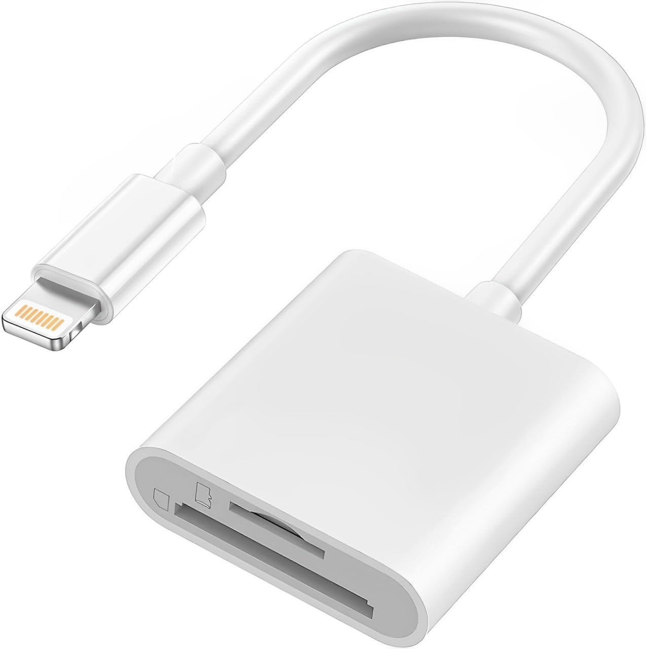 FIRST PRO2 in 1 Sd Card Reader for iPhone iPad Camera,Dual Card Slot Memory Card Reader SD and TF Card Trail Camera Viewer Apple Sd Card Adapter Portable Micro Sd Card Reader plug and play USB