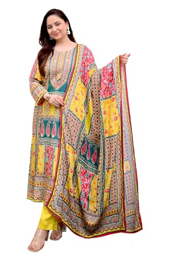 Image of Viscose Muslin womens kurta set with dupatta /womens kurta set with dupatta