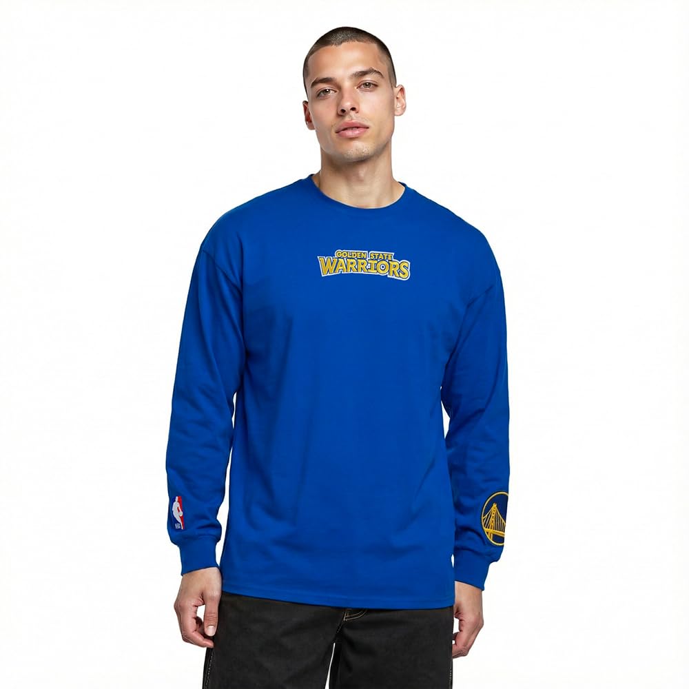 Pro Standard Mens NBA Golden State Warriors Wingspan Long Sleeve Tee Royal Blue L