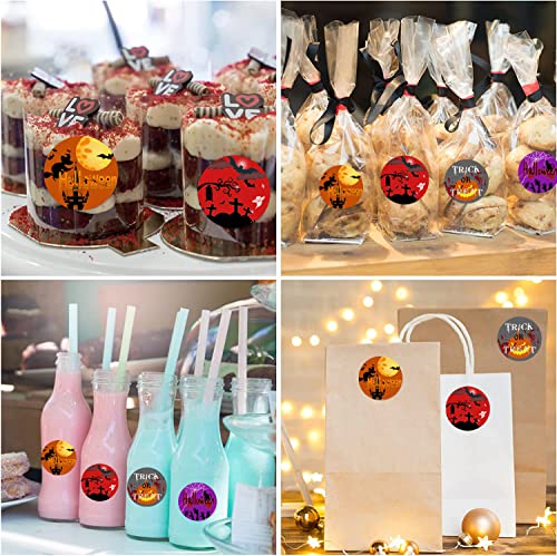 Youok Halloween Stickers Labels, 1.5 Inch Adhesive Fun Happy Halloween Stickers For Treat Bags Goodies Bags Box Cards Decorations(504 Pcs) #TOP3
