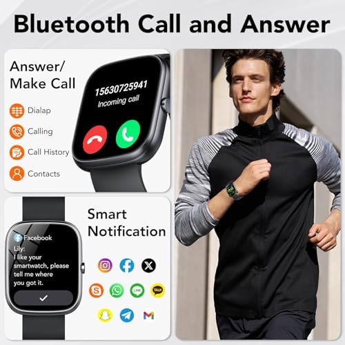 Smart Watch for Men Women (Answer/Make Calls), 1.91" HD Smartwatch with Heart Rate Monitor Sleep Monitor, IP68 Waterproof, 115+ Sports Activity Trackers with Pedometer, Fitness Watch for Android/iOS - Thumbnail 2