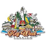 Key West, Florida City Magnet by Classic Magnets, 3D Rubber Vintage-Style Collectible Souvenirs and Gifts Made in The USA, 4.26" x 3.13"