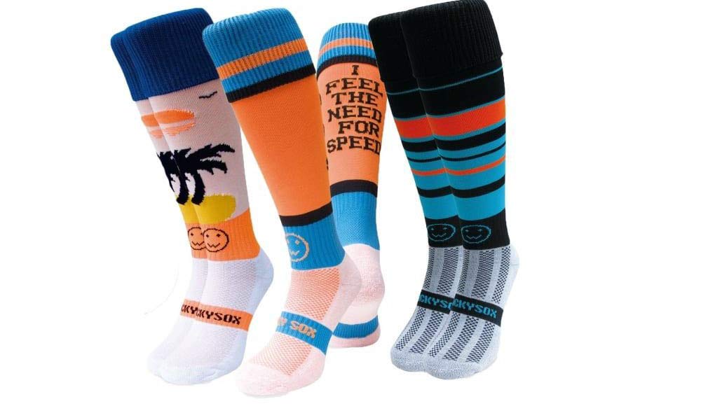 WackySox Orange Appeal Knee Length Sports Socks for Men and Women - Suitable for Use as Riding, Sports, and Running Socks - 3 Pairs for the Price of 2 Pairs Saver Pack