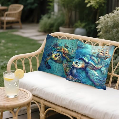 Taie oreiller coussin canapé impression recto verso bleu et texture super douce