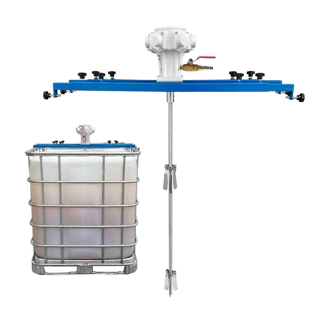 Agitador Neumático Para Ibc, Mezclador Neumático De Pintura Para Ibc De 275 Galones, Material De Acero Inoxidable, Pala Plegable, Para Tanque Ibc De 1000 L Para Adhesivo, Lubricante, Pintura,