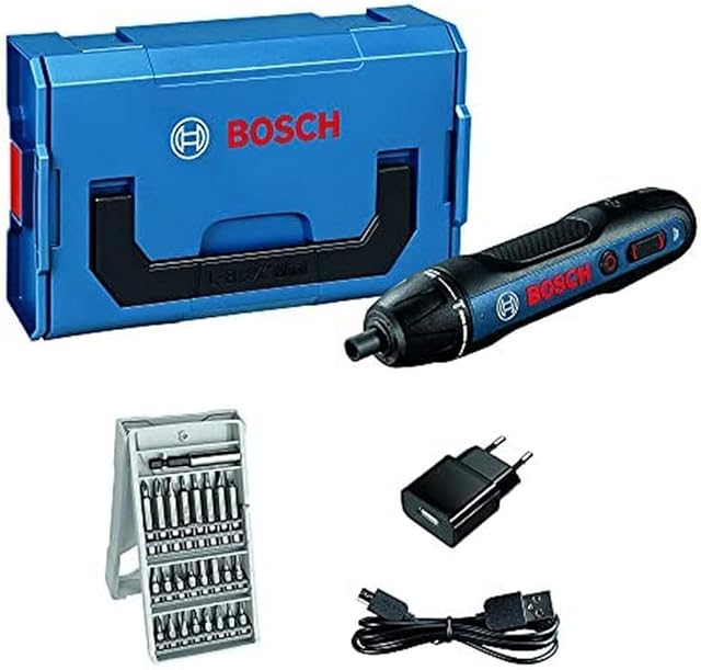 Bosch Professional Bosch GO Cordless Screwdriver (Includes 25-Piece Bit Set, Charging Cable, L-BOXX Mini)