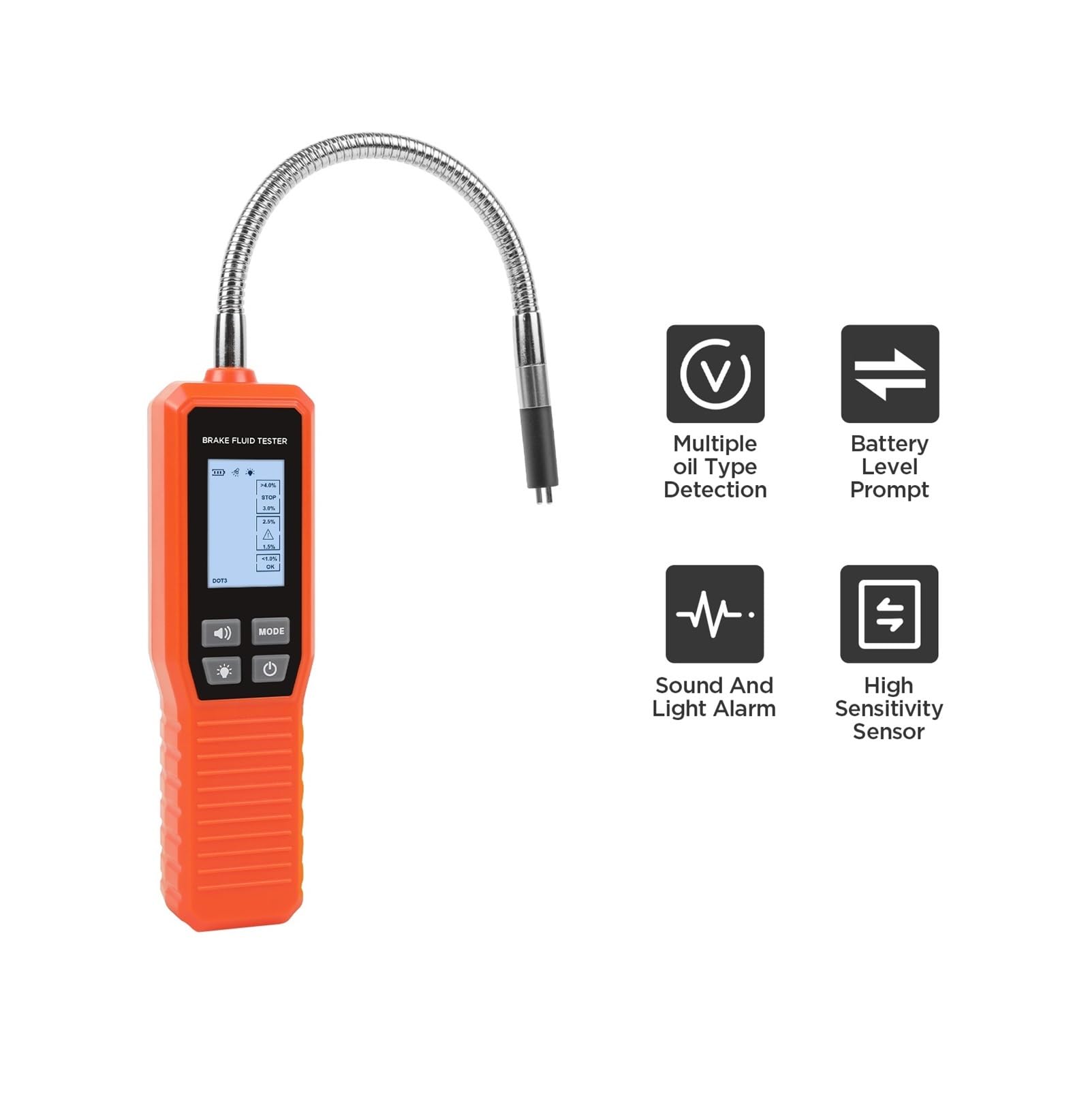 Tester Liquido Freni, Tester del Liquido dei Freni, Test 'Olio dei Freni, Strumento di Ispezione del Motore Automobilistico Digitale Multifunzionale