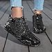 HNEOWGN Women's High Top Glitter Sparkly Sneakers,Lightweight Comfort Non-Slip Patent Leather Fashion Casual Barefoot Sport Shoes (11,Black)