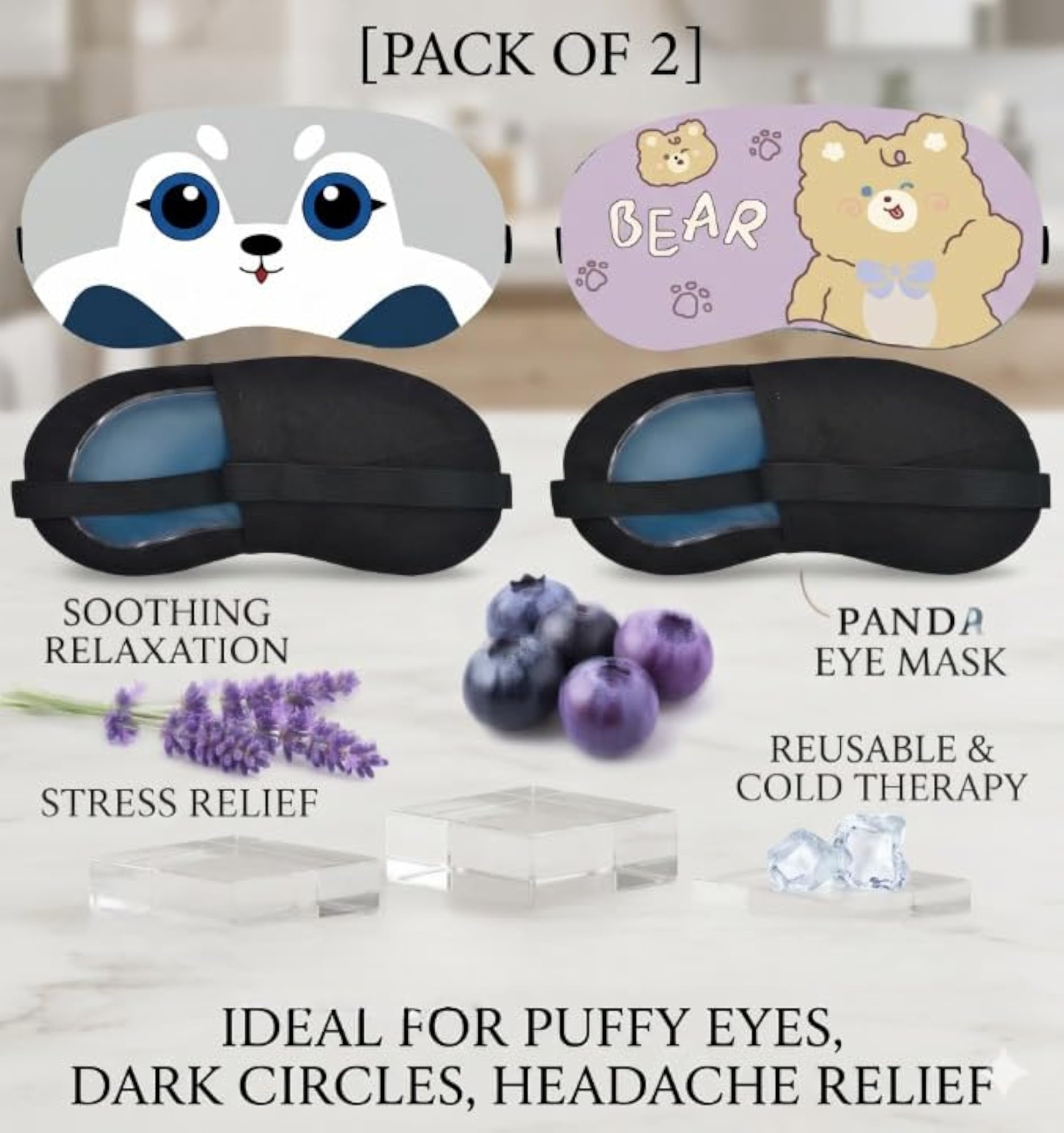 Cooling Gel Eye Cover, Reusable Eye Mask