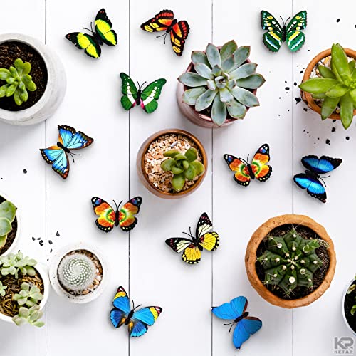 20 Pcs Colorful Butterfly Refrigerator Magnets - Butterfly Wall Decor Strong Magnets With Adhesive Backing - Wall Butterflies Magnets For Fridge Decor, Kitchen Decor - Butterfly Magnets (Random Color) #TOP4