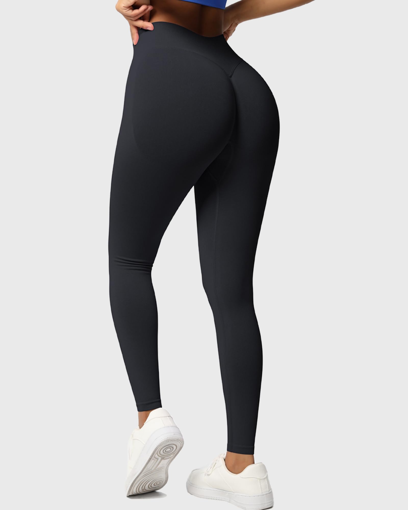 Leggings de Sport pour Femmes Scrunch Butt Pantalons de Yoga Taille Haute Long Booty Lifting Pantalon Push Up Gym Collants sans Coutures Pantalon de Course