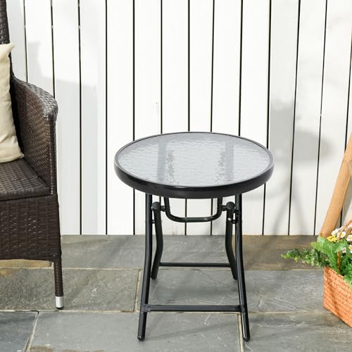 Table de jardin ronde pliable résistante aux intempéries Ø 45 cm